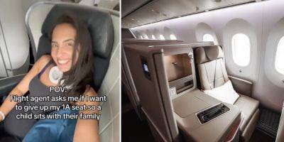 A TikToker said she refused to give up her 1A plane seat so a teenager could sit with their family, sparking another intense etiquette debate - insider.com