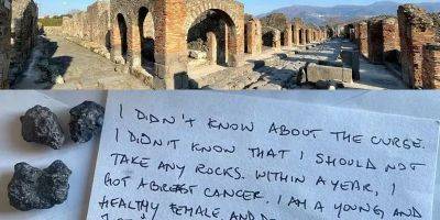 Pompeii 'curse' myth: Tourist returns stones stolen from ancient city with letter saying she has since been diagnosed with breast cancer - insider.com - Italy - Britain - city Roman